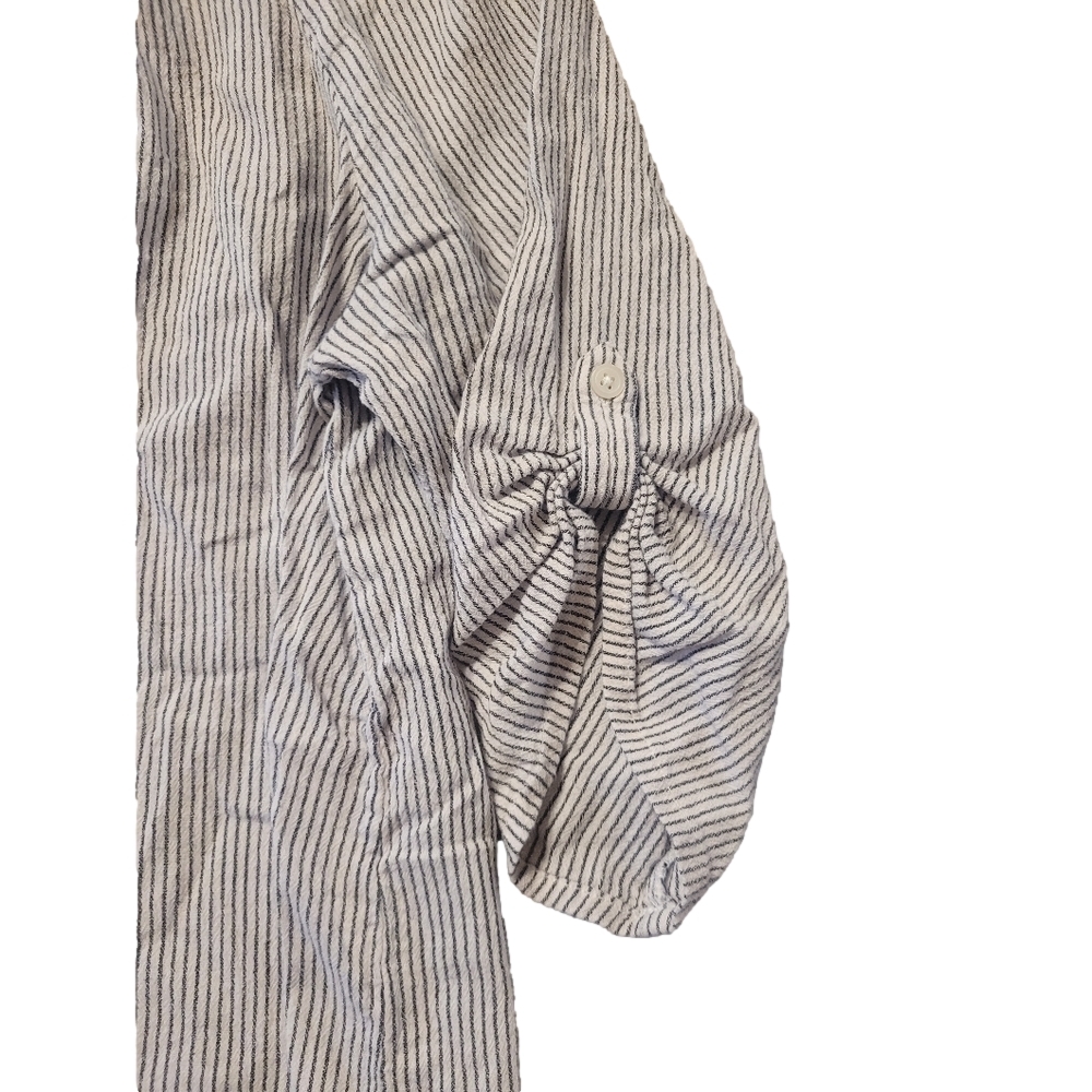 Catherine's Striped Women's Top with Orange Accents -1X - Picture 3 of 9